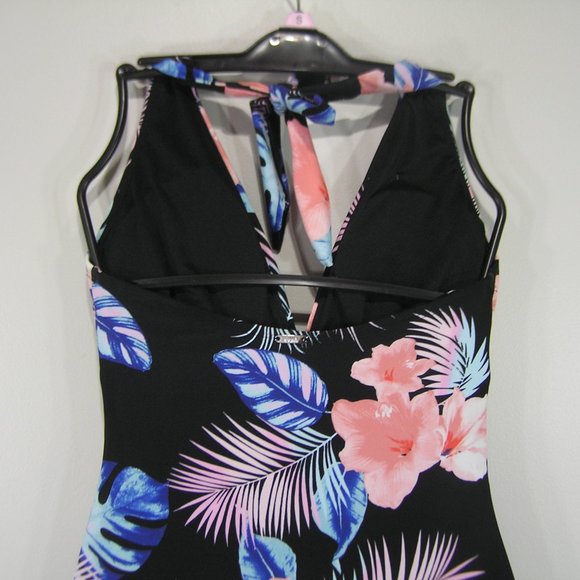 NWT DKNY ONE PIECE SWIMSUIT/MEDIUM HALTER FLORAL - Picture 5 of 6
